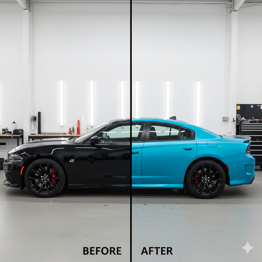 Dodge Color Change PPF Wrap Installation: Power, Protection, and Style in Los Angeles