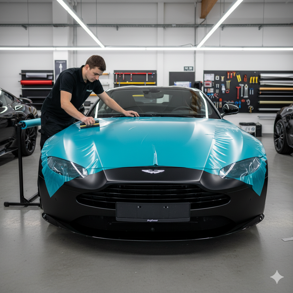 Aston Martin Color Change PPF Wrap Installation in Los Angeles