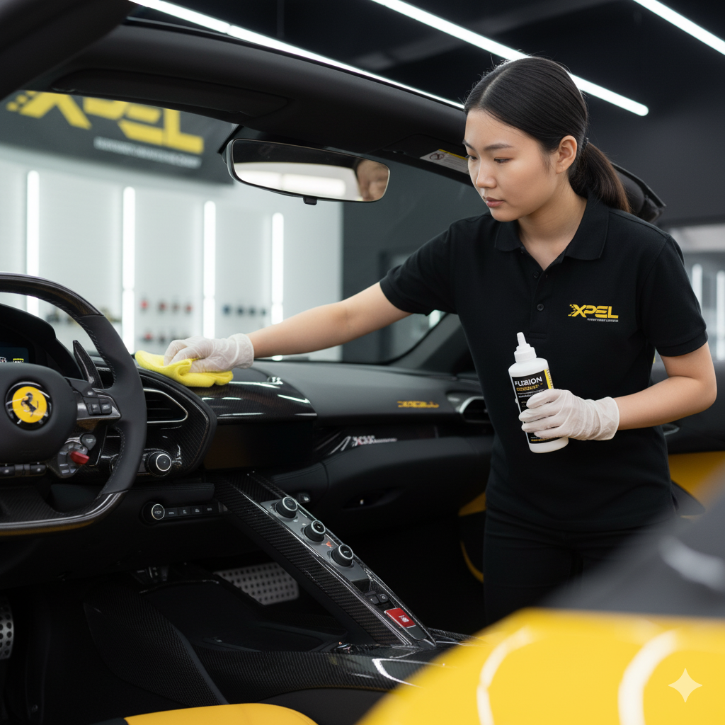 Ferrari Ceramic Coating Application in Los Angeles | XPEL Fusion Plus