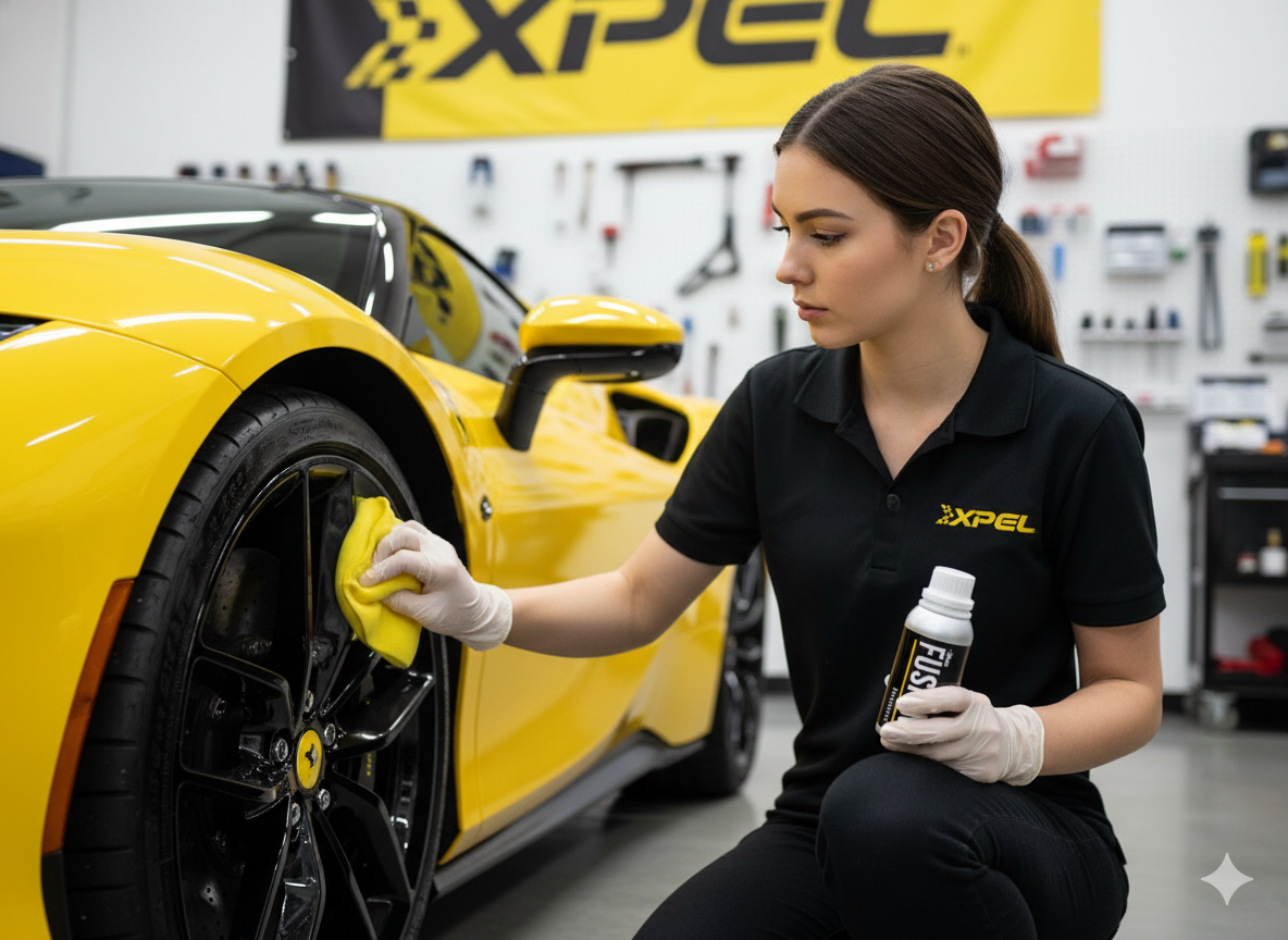 Ferrari Ceramic Coating Application in Los Angeles | XPEL Fusion Plus
