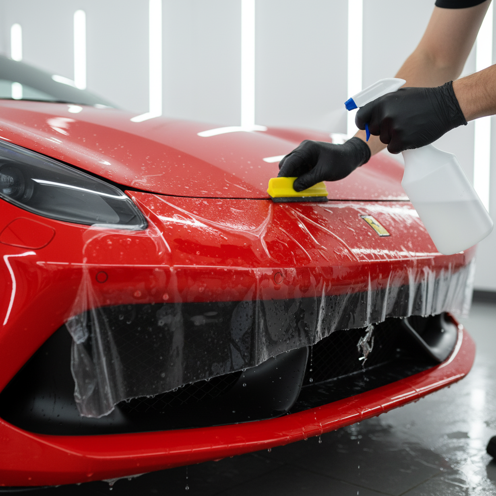 XPEL Ferrari Paint Protection Film PPF Clear Bra Installation Los Angeles