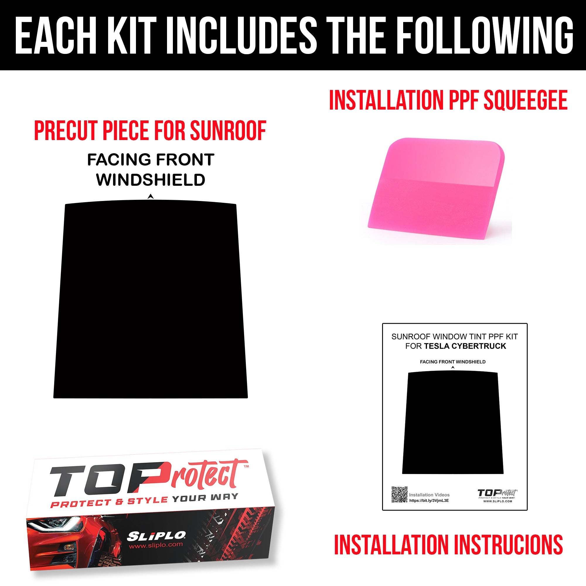 Cybertruck Exterior Sunroof Glass Protection & Tint DIY Kit